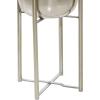 image:imageCosmoLiving by Cosmopolitan Metal Indoor Outdoor Planter Dome Large Planter Pot with Removable Stand Set of 2 Planters 20 22H WhiteSilver Coat