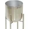 image:imageCosmoLiving by Cosmopolitan Metal Indoor Outdoor Planter Dome Large Planter Pot with Removable Stand Set of 2 Planters 20 22H WhiteSilver Coat