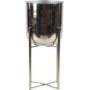 image:imageCosmoLiving by Cosmopolitan Metal Indoor Outdoor Planter Dome Large Planter Pot with Removable Stand Set of 2 Planters 20 22H WhiteSilver Coat