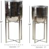 image:imageCosmoLiving by Cosmopolitan Metal Indoor Outdoor Planter Dome Large Planter Pot with Removable Stand Set of 2 Planters 20 22H WhiteSilver Coat