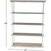 image:imageDeco 79 Acrylic Plastic Cube Shaped Shelving Unit with Silver Frame Supports 22 x 16 x 70 ClearBrown