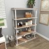 image:imageDeco 79 Acrylic Plastic Cube Shaped Shelving Unit with Silver Frame Supports 22 x 16 x 70 ClearBrown