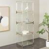 image:imageDeco 79 Acrylic Plastic Cube Shaped Shelving Unit with Silver Frame Supports 22 x 16 x 70 ClearClear