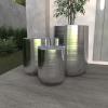 image:imageDeco 79 Benzara 22135 BreathTaking Aluminium Set of 3 Planters 21 16 13H SilverSet of 3 Planters 21  16  13H