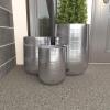 image:imageDeco 79 Benzara 22135 BreathTaking Aluminium Set of 3 Planters 21 16 13H SilverSet of 3 Planters 21  16  13H