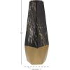image:imageDeco 79 Ceramic Decorative Vase Faux Marble Centerpiece Vase with Gold Base Flower Vase for Home Decoration 8 x 7 x 18 Dark Gray
