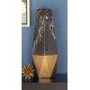 image:imageDeco 79 Ceramic Decorative Vase Faux Marble Centerpiece Vase with Gold Base Flower Vase for Home Decoration 8 x 7 x 18 Dark Gray