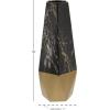 image:imageDeco 79 Ceramic Decorative Vase Faux Marble Centerpiece Vase with Gold Base Flower Vase for Home Decoration 8 x 7 x 18 Dark Gray