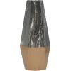 image:imageDeco 79 Ceramic Decorative Vase Faux Marble Centerpiece Vase with Gold Base Flower Vase for Home Decoration 8 x 7 x 18 Dark Gray