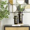 image:imageDeco 79 Ceramic Face Decorative Vase Abstract Centerpiece Vases with Gold Details Set of 2 Flower Vases for Home Decoration 16 11H BlackBlack
