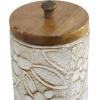 image:imageDeco 79 Ceramic Handmade Living Room Decorative Jars Intricately Carved Decorative Container with Wood Lids Set of 2 Jar with Lid 9 10H White