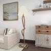 image:imageDeco 79 Jute Rope Room Floor Lamp Twisted Rope Standing Tall Lamp with Cream Linen Shade Tall Lamp 18 x 18 x 63 Brown