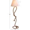 image:imageDeco 79 Jute Rope Room Floor Lamp Twisted Rope Standing Tall Lamp with Cream Linen Shade Tall Lamp 18 x 18 x 63 Brown