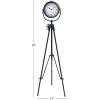 image:imageDeco 79 Metal Decorative Clock Tall Tripod Mantel Clock Tabletop Clock 17 x 17 x 57 Black17 x 17 x 57