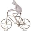 image:imageDeco 79 Metal Frog Decorative Garden Sculpture On Bicycle Garden Statue with Gold Accents Outdoor Sculpture 23 x 6 x 17 CopperCopper