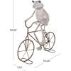 image:imageDeco 79 Metal Frog Decorative Garden Sculpture On Bicycle Garden Statue with Gold Accents Outdoor Sculpture 23 x 6 x 17 CopperCopper