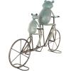 image:imageDeco 79 Metal Frog Decorative Garden Sculpture On Bicycle Garden Statue with Gold Accents Outdoor Sculpture 23 x 6 x 17 CopperGreen