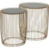 image:imageDeco 79 Metal Side End Accent Table End Table with Shaded Glass Top Set of 2 Side Table 17 18H Gold