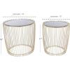 image:imageDeco 79 Metal Side End Accent Table End Table with Shaded Glass Top Set of 2 Side Table 17 18H Gold