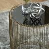 image:imageDeco 79 Metal Side End Accent Table End Table with Shaded Glass Top Set of 2 Side Table 17 18H Gold