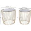 image:imageDeco 79 Metal Side End Accent Table End Table with Shaded Glass Top Set of 2 Side Table 17 18H Gold