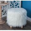 image:imageDeco 79 Polyester Stool with Faux Fur 19 x 19 x 16 WhiteWhite
