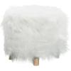 image:imageDeco 79 Polyester Stool with Faux Fur 19 x 19 x 16 WhiteWhite