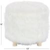 image:imageDeco 79 Polyester Stool with Faux Fur 19 x 19 x 16 WhiteWhite