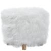 image:imageDeco 79 Polyester Stool with Faux Fur 19 x 19 x 16 WhiteWhite
