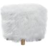 image:imageDeco 79 Polyester Stool with Faux Fur 19 x 19 x 16 WhiteWhite
