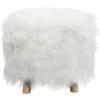 image:imageDeco 79 Polyester Stool with Faux Fur 19 x 19 x 16 WhiteWhite