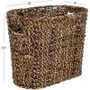 image:imageDeco 79 Seagrass Handmade Woven Single Slot Magazine Holder with Light Brown Accents 15 x 9 x 13 BrownWhite