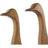 image:imageDeco 79 Wood Duck Decorative Garden Sculpture Abstract Minimalistic Garden Statues with Black Metal Feet Set of 2 Outdoor Sculptures 13 12H Brown