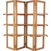 image:imageDeco 79 Wood Handmade Storage Shelving Unit Folding 3 Shelf Shelving Unit with Silver Metal Hardware Display Shelf 63 x 22 x 71 BrownBrown