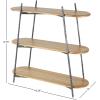 image:imageDeco 79 Wood Handmade Storage Shelving Unit Folding 3 Shelf Shelving Unit with Silver Metal Hardware Display Shelf 63 x 22 x 71 BrownBrown