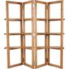 image:imageDeco 79 Wood Handmade Storage Shelving Unit Folding 3 Shelf Shelving Unit with Silver Metal Hardware Display Shelf 63 x 22 x 71 BrownBrown