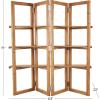 image:imageDeco 79 Wood Handmade Storage Shelving Unit Folding 3 Shelf Shelving Unit with Silver Metal Hardware Display Shelf 63 x 22 x 71 BrownBrown