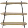 image:imageDeco 79 Wood Handmade Storage Shelving Unit Folding 3 Shelf Shelving Unit with Silver Metal Hardware Display Shelf 63 x 22 x 71 BrownBrown