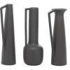 image:imageCosmoLiving by Cosmopolitan Ceramic Decorative Vase Centerpiece Vases with Handles Set of 3 Flower Vases for Home Decoration 17 16 16H WhiteDark Grey