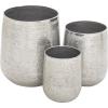 image:imageDeco 79 Benzara 22135 BreathTaking Aluminium Set of 3 Planters 21 16 13H SilverSet of 3 Planters 21  16  13H