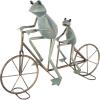 image:imageDeco 79 Metal Frog Decorative Garden Sculpture On Bicycle Garden Statue with Gold Accents Outdoor Sculpture 23 x 6 x 17 CopperGreen