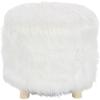 image:imageDeco 79 Polyester Stool with Faux Fur 19 x 19 x 16 WhiteWhite