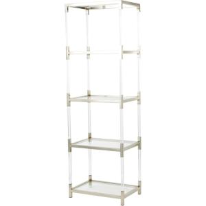 image:imageDeco 79 Acrylic Plastic Cube Shaped Shelving Unit with Silver Frame Supports 22 x 16 x 70 ClearClear