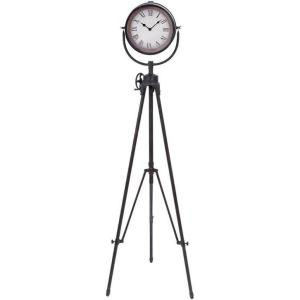 image:imageDeco 79 Metal Decorative Clock Tall Tripod Mantel Clock Tabletop Clock 17 x 17 x 57 Black17 x 17 x 57
