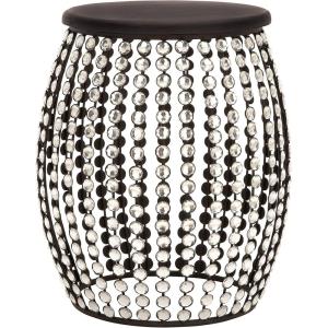 image:imageDeco 79 Metal Side End Accent Table End Table with Crystal Embellishments Side Table 16 x 16 x 19 GoldBlack