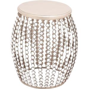 image:imageDeco 79 Metal Side End Accent Table End Table with Crystal Embellishments Side Table 16 x 16 x 19 GoldGold