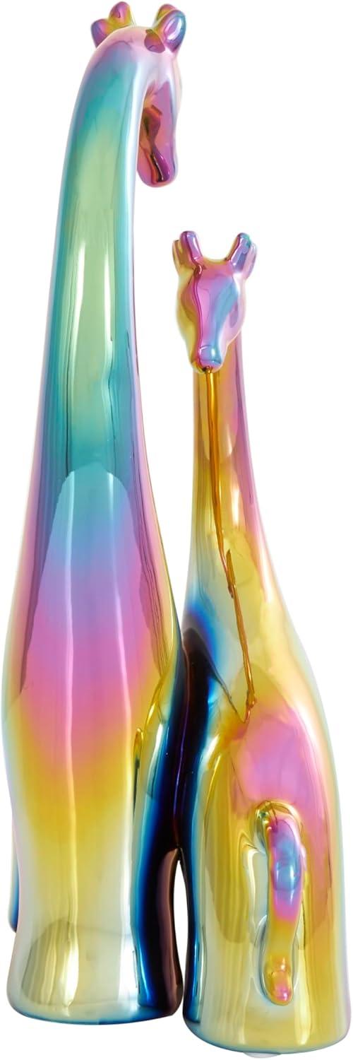 image:imageDeco 79 Ceramic Giraffe Decorative Sculpture Home Decor Statue Accent Figurine 11 x 5 x 15 SilverMulticolor