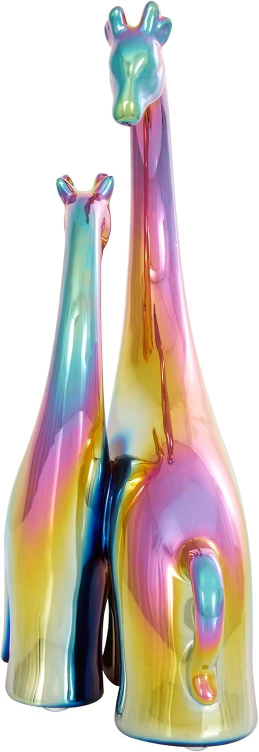 image:imageDeco 79 Ceramic Giraffe Decorative Sculpture Home Decor Statue Accent Figurine 11 x 5 x 15 SilverMulticolor