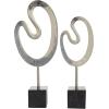 image:imageCosmoLiving by Cosmopolitan Marble Abstract Decorative Sculpture Home Decor Statues with Black Base Set of 2 Accent Figurines 24 21H GoldSilver