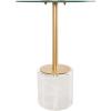 image:imageDeco 79 Acrylic Plastic Side End Accent Table End Table with Elevated Base and Gold Stand Side Table 16 x 16 x 23 ClearSide Table 16 x 16 x 22